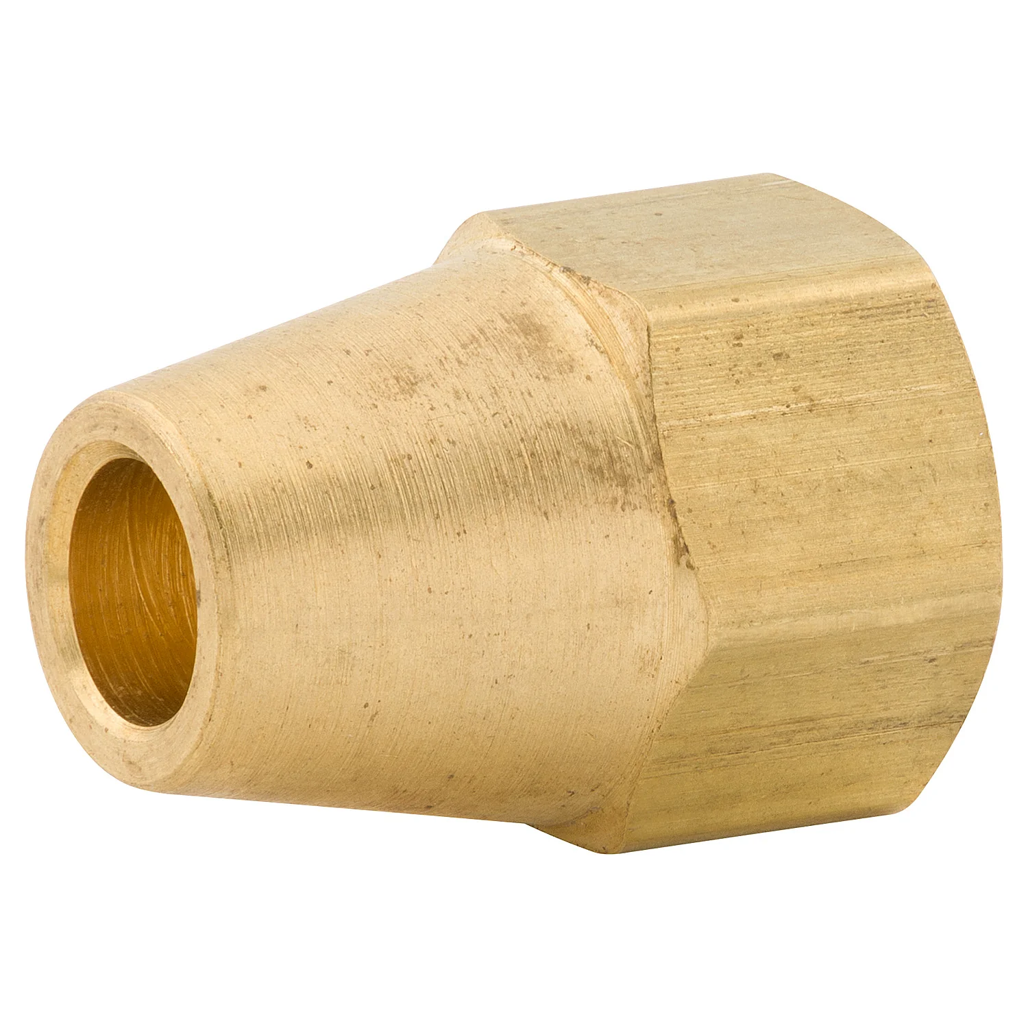 Female Short Nut, Brass, 3/16" (3/8-24 SAE), Bag of 1