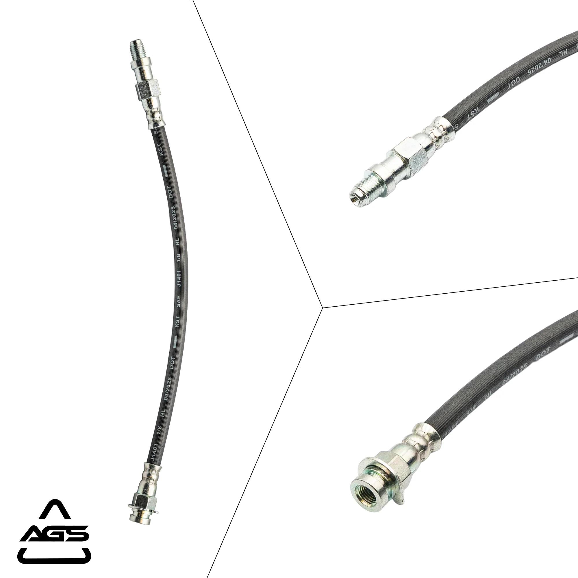 1955-1966 Multi-Vehicle Application Front & Rear Rubber Brake Hose | AGS-KT70434 - Image 4