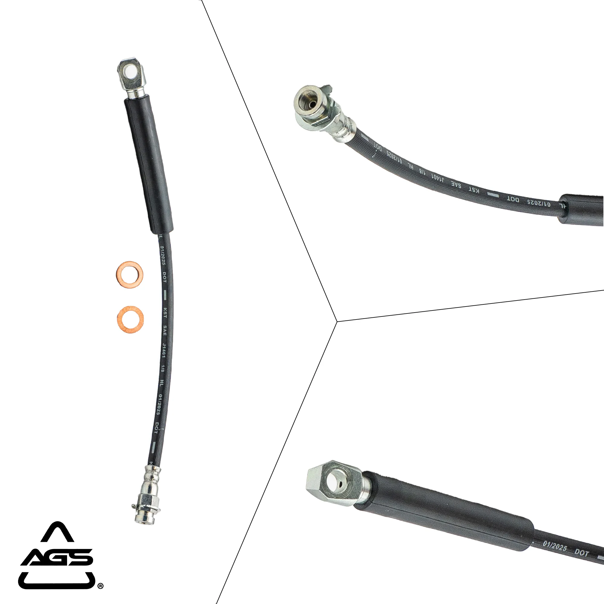 1979-1981 Multi-Vehicle Application Front Rubber Brake Hose | AGS-KT70018