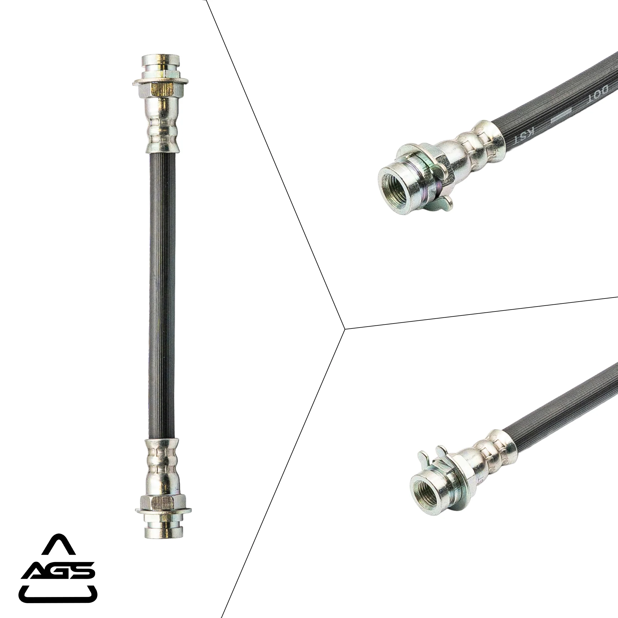 1982-2005 Multi-Vehicle Application Rear Rubber Brake Hose | AGS-KT70128 - Image 4