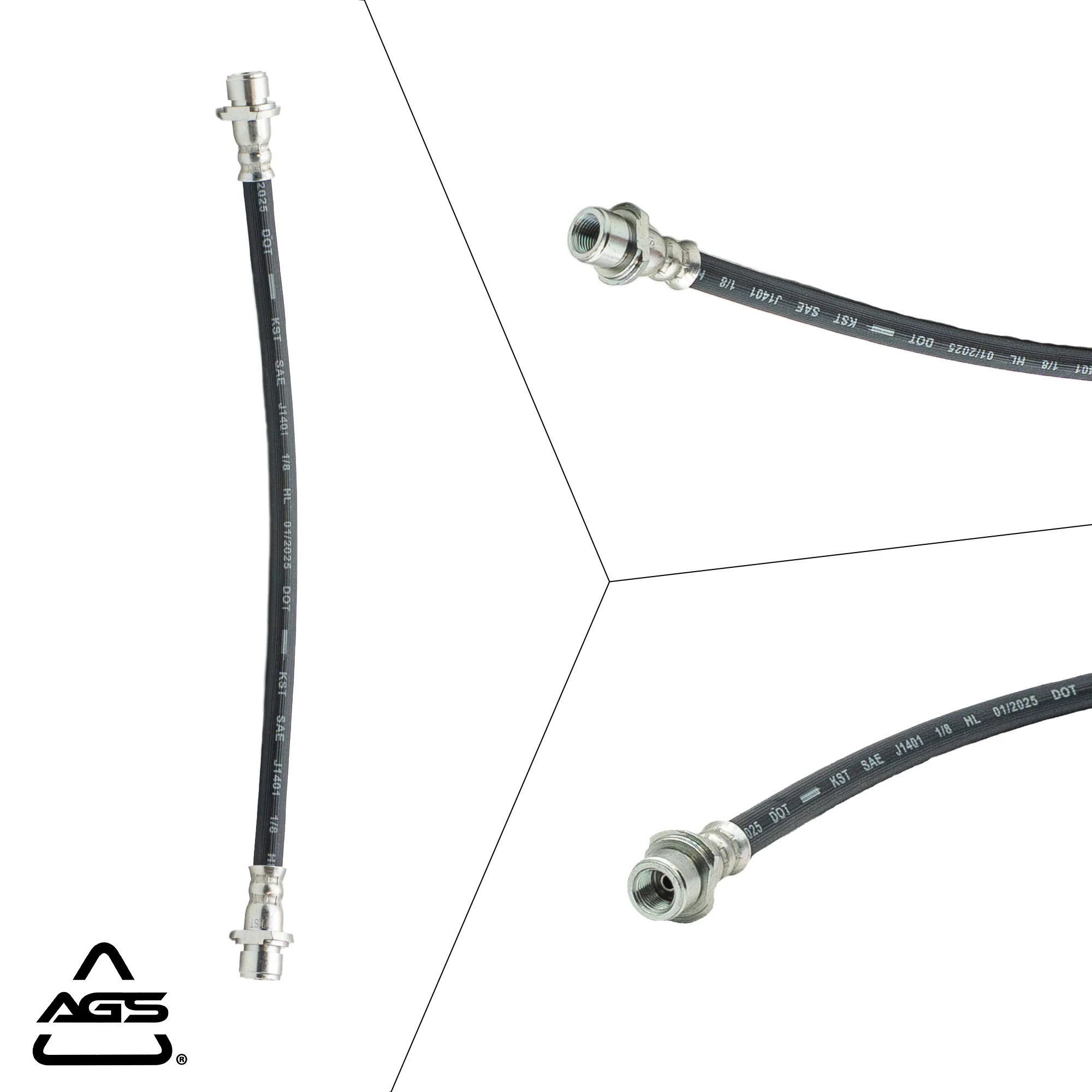 1993-2021 Multi-Vehicle Application Rear Rubber Brake Hose | AGS-KT30077