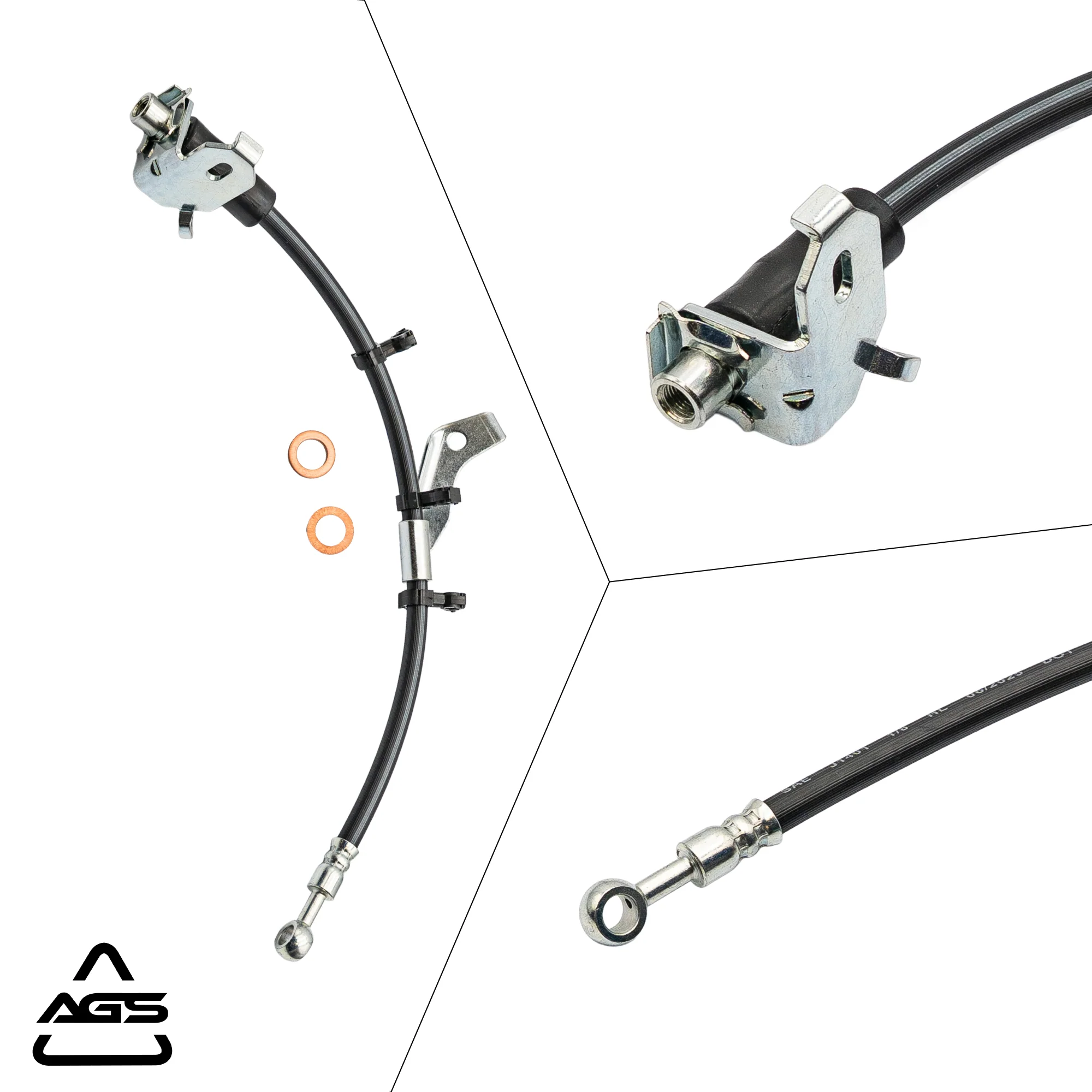 2007-2011 Chevrolet Captiva Sport, Chevrolet Equinox +1 More Front Left Rubber Brake Hose | AGS-KT70595 - Image 5