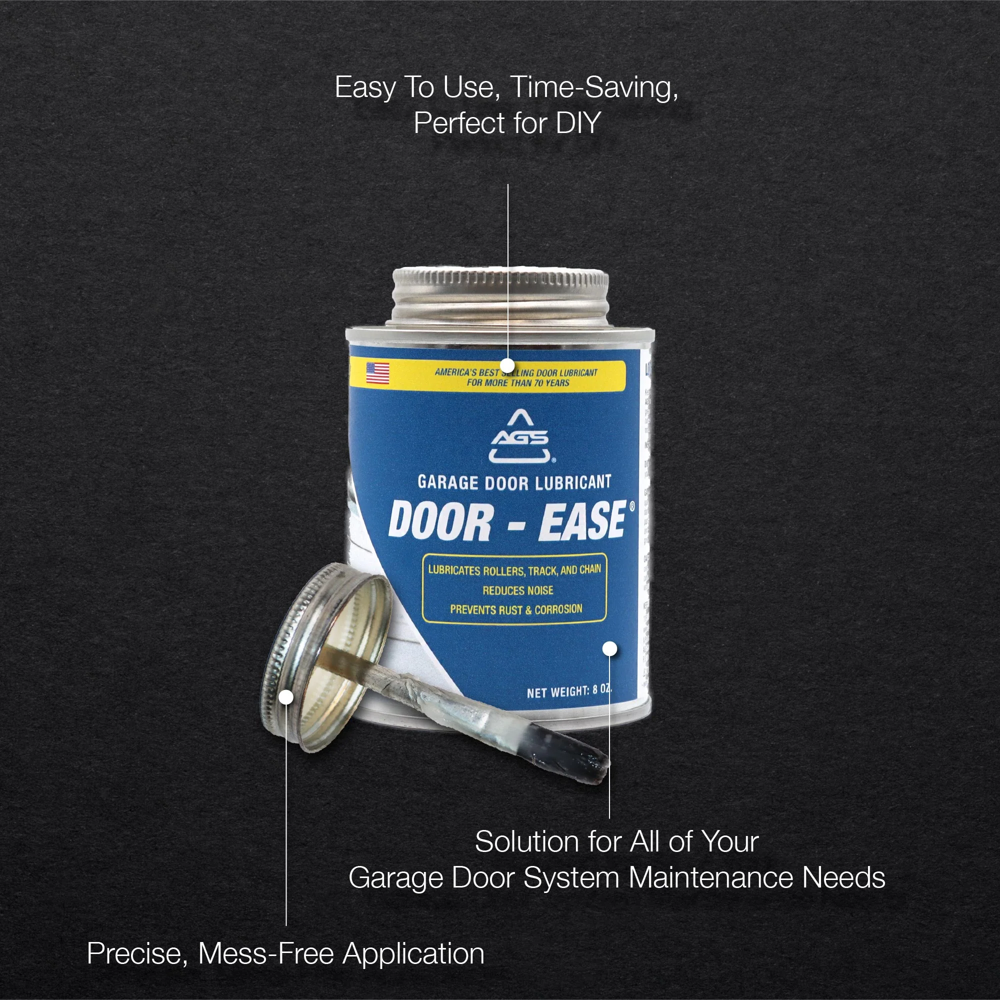 DOOR-EASE GARAGE DOOR LUBRICANT - 8OZ BRUSH TOP - Image 5