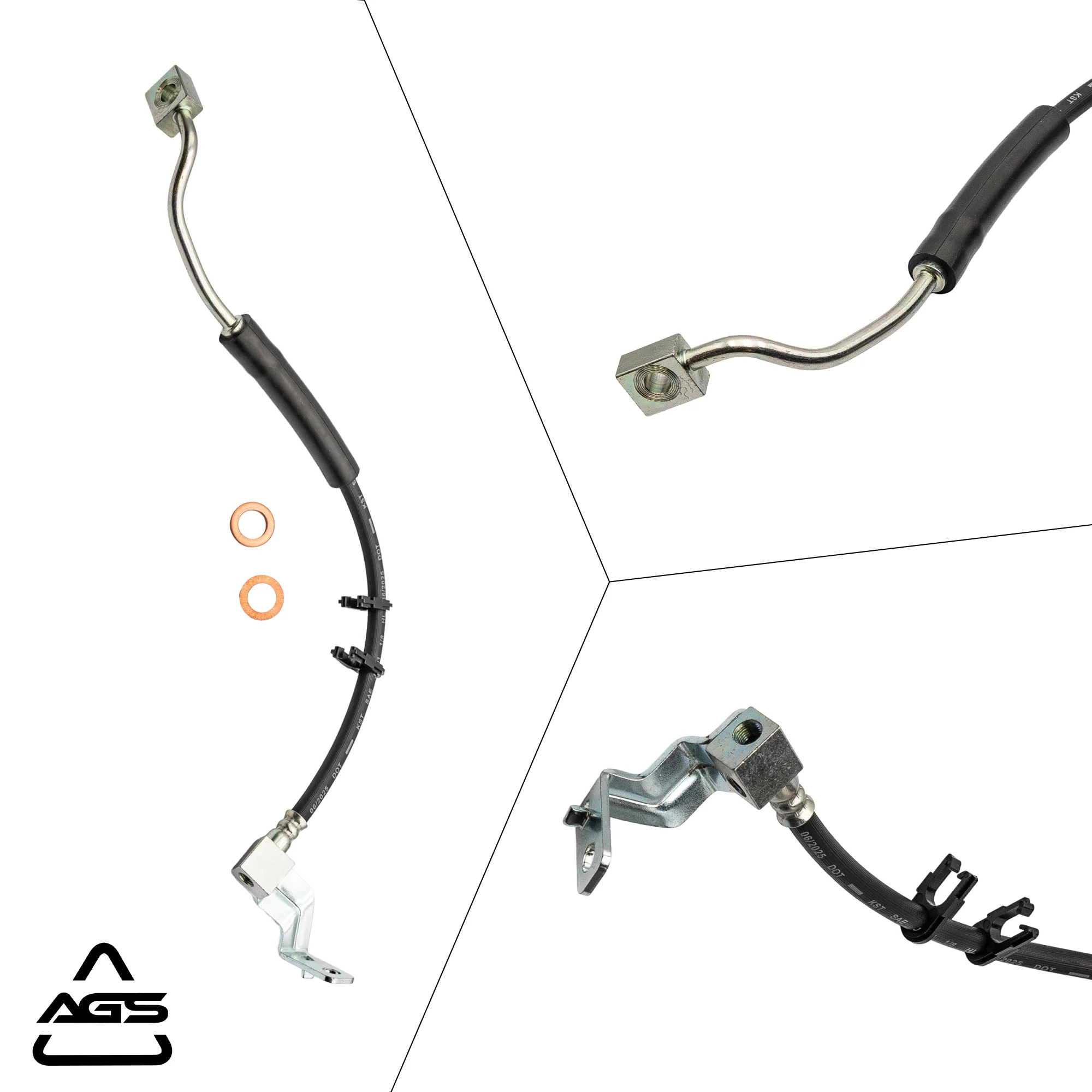 1997-2004 Ford F-150, Ford F-150 Heritage +2 More Front Left Rubber Brake Hose | AGS-KT60293 - Image 4
