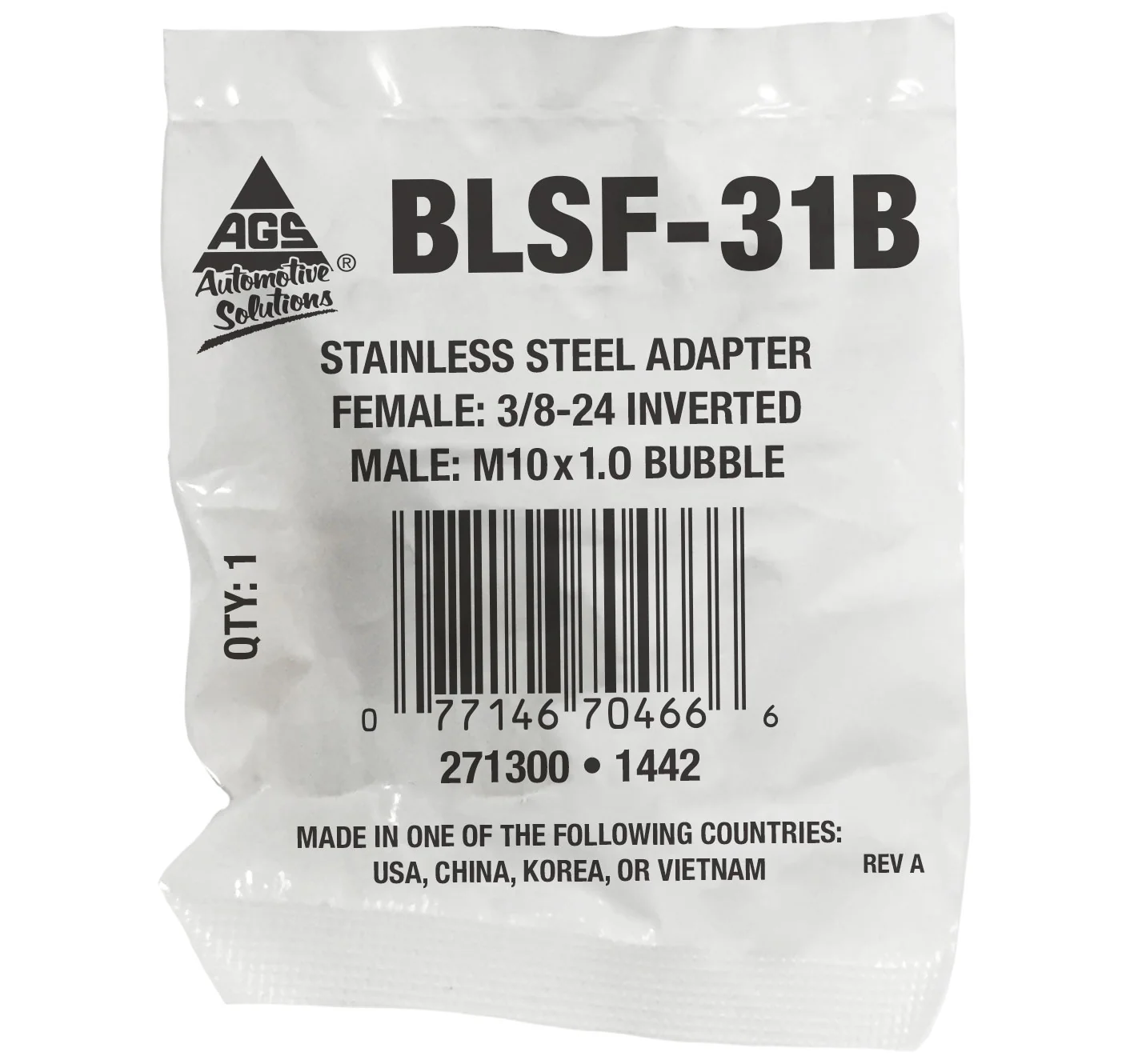 Stainless Steel Brake Line Adapter F(3/8-24 Inverted) × M(M10x1.0 Bubble) - Image 2