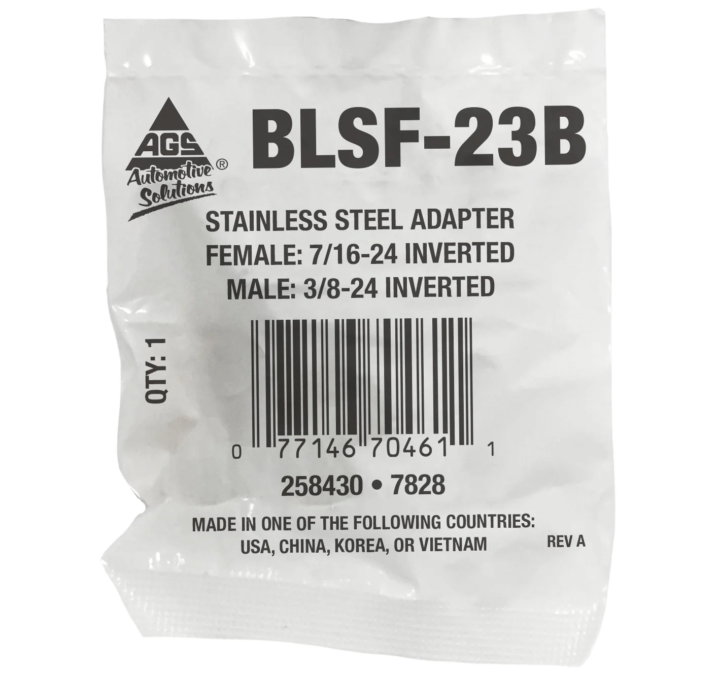 Stainless Steel Brake Line Adapter F(7/16-24 Inverted) × M(3/8-24 Inverted) - Image 2