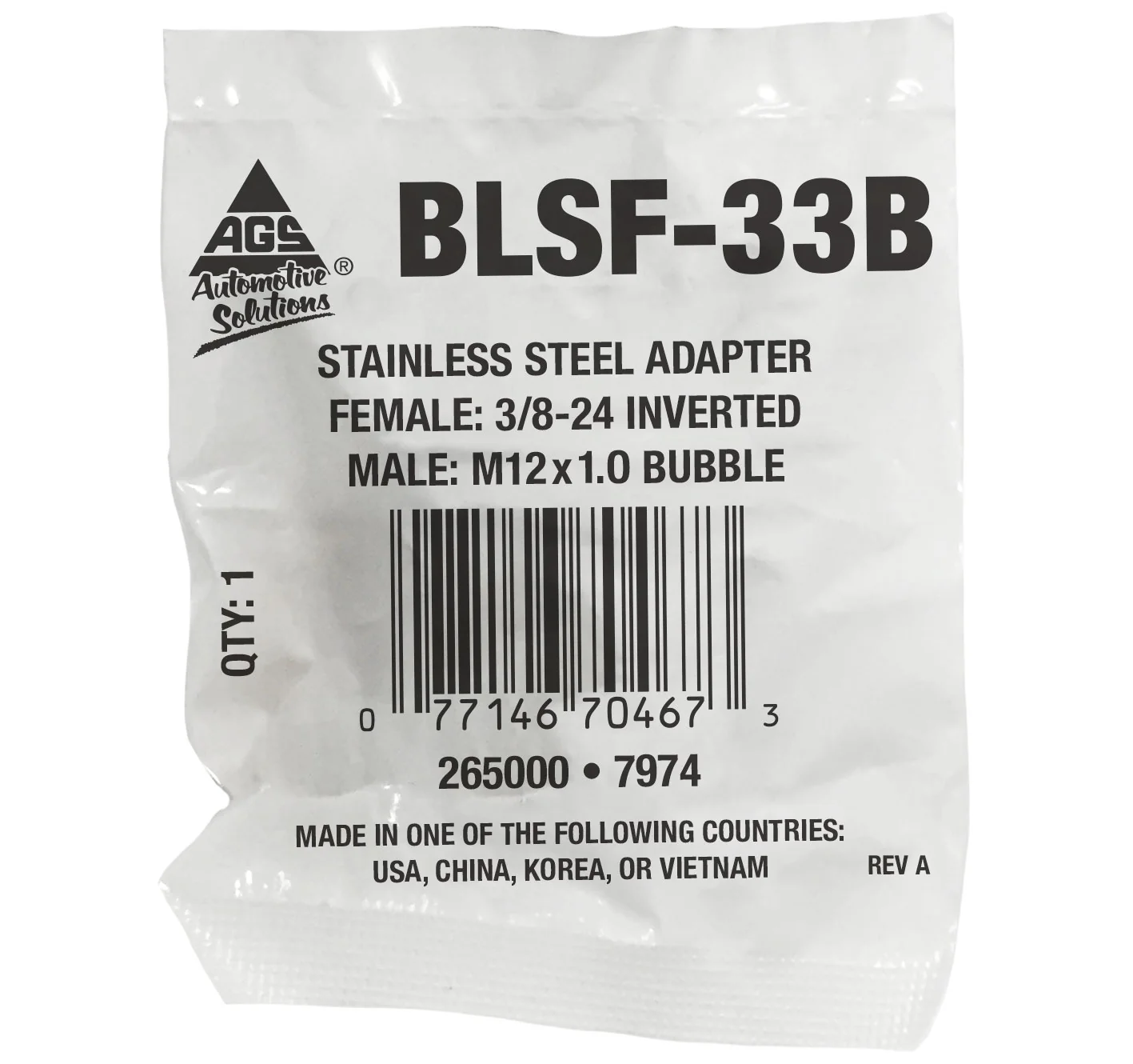 Stainless Steel Brake Line Adapter F(3/8-24 Inverted) × M(M12x1.0 Bubble) - Image 2