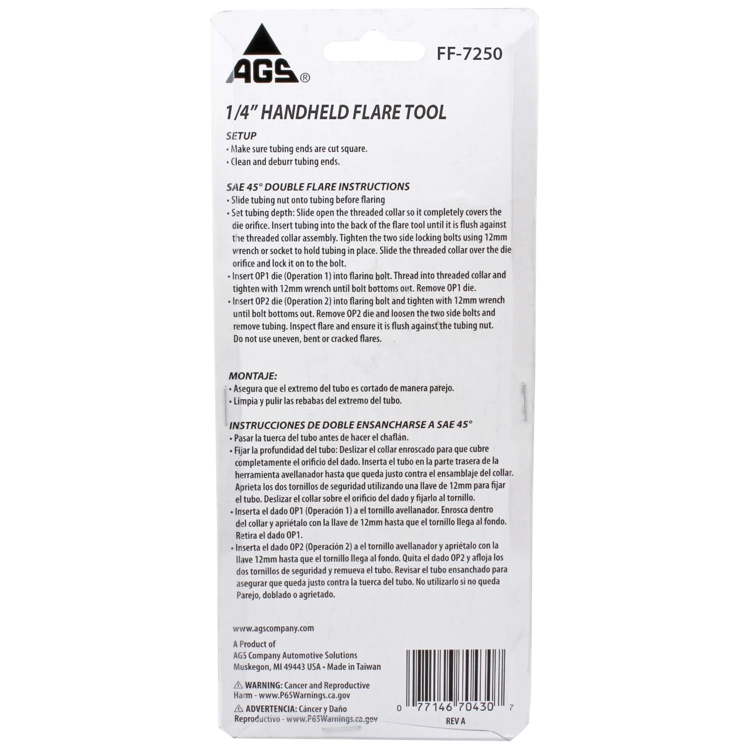 FF-7 Handheld Brake Line Flaring Tool 1/4" - Image 2