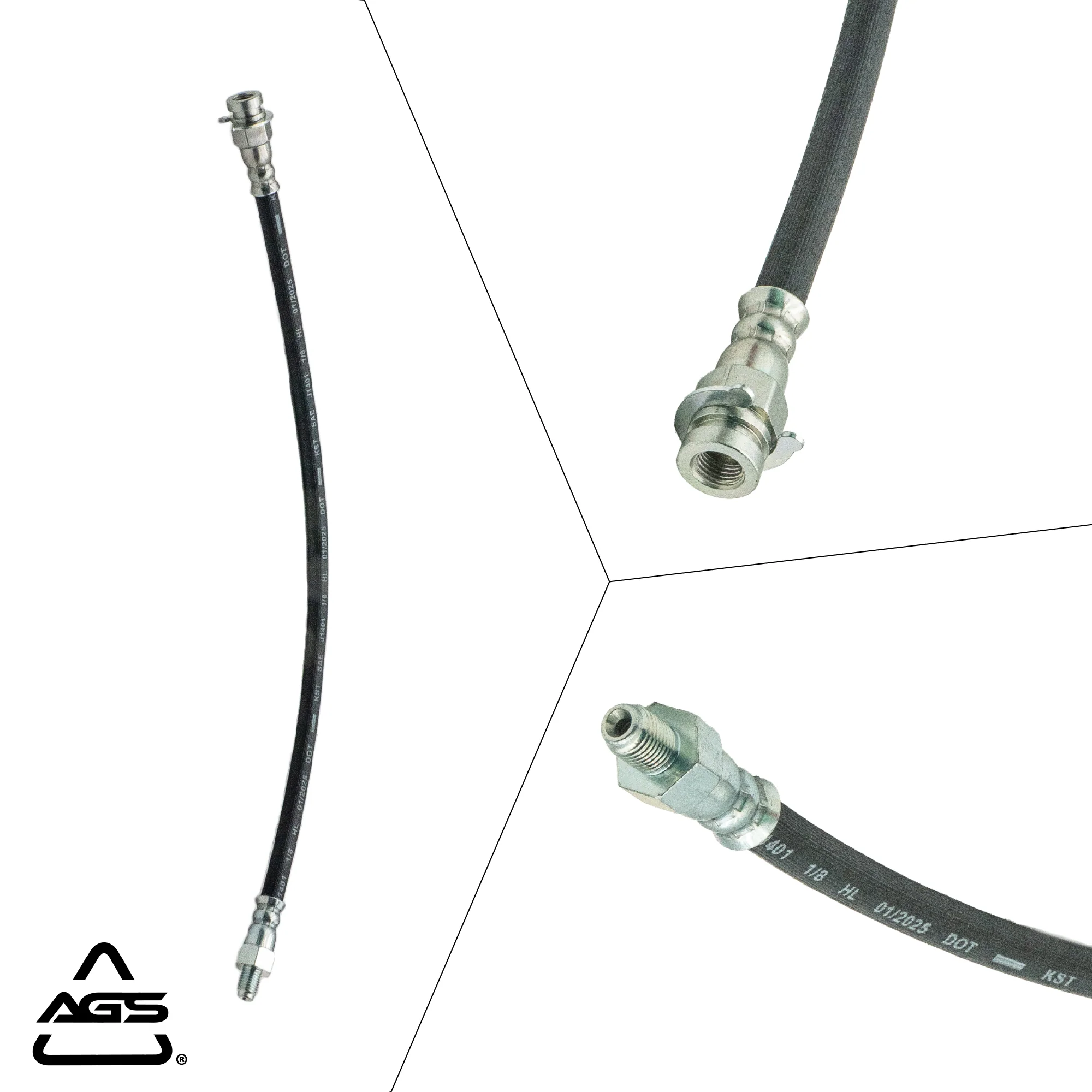1948-1973 Multi-Vehicle Application Front & Rear Rubber Brake Hose | AGS-KT60022 - Image 3