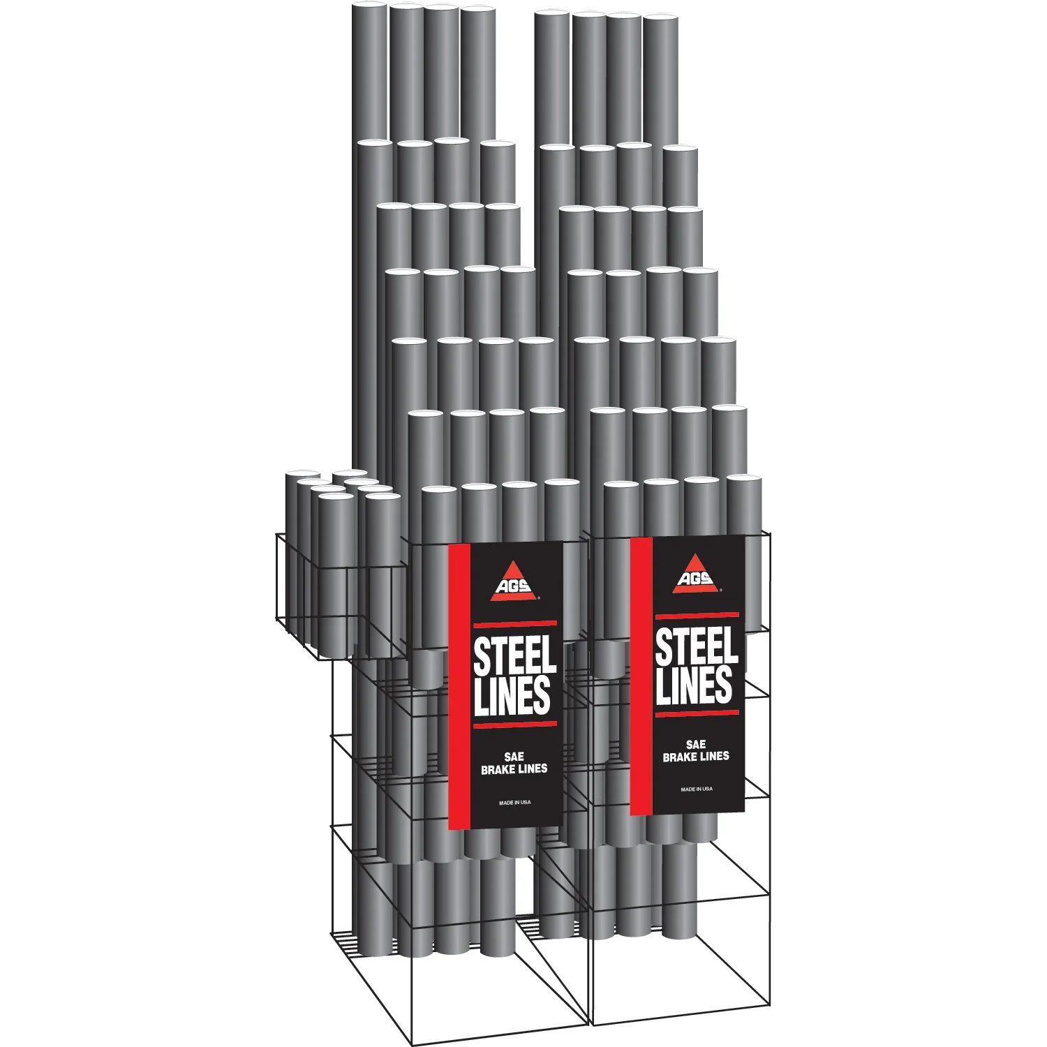 Galvanized Steel Brake Line Floor Display - Domestic/Import/Adapter Lines