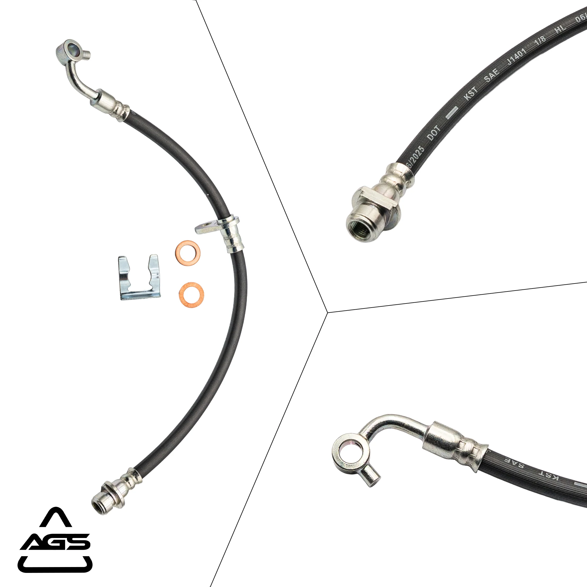 2007-2011 Honda CR-V Front Right Rubber Brake Hose | AGS-KT40406 - Image 5