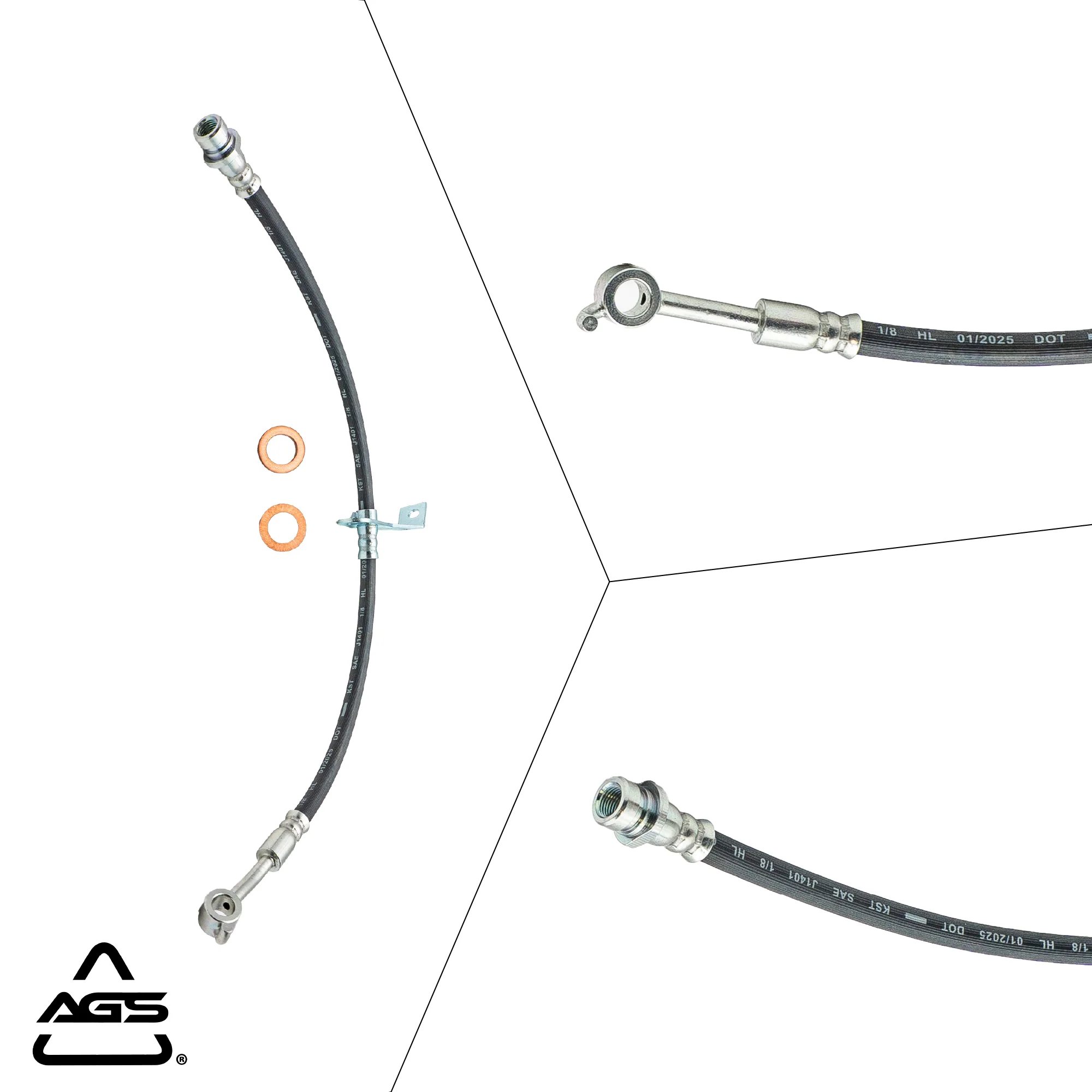 2011-2014 Hyundai Sonata Front Right Rubber Brake Hose | AGS-KT41305N