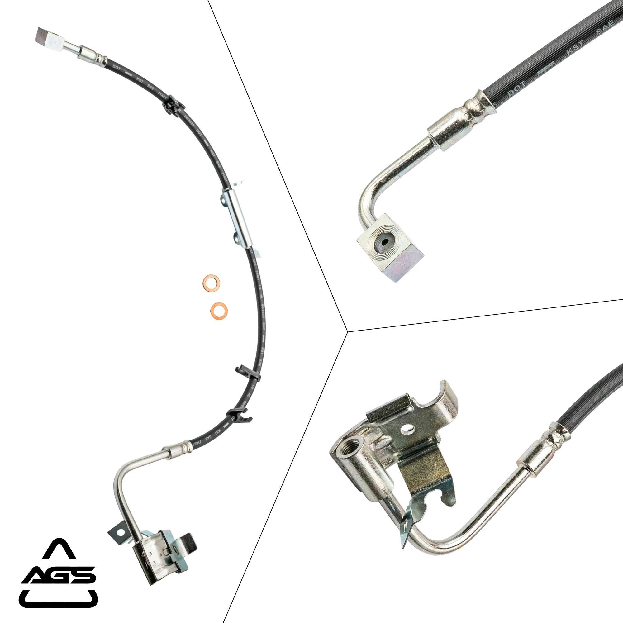 2011-2013 Jeep Wrangler Front Right Rubber Brake Hose | AGS-KT80469 - Image 4