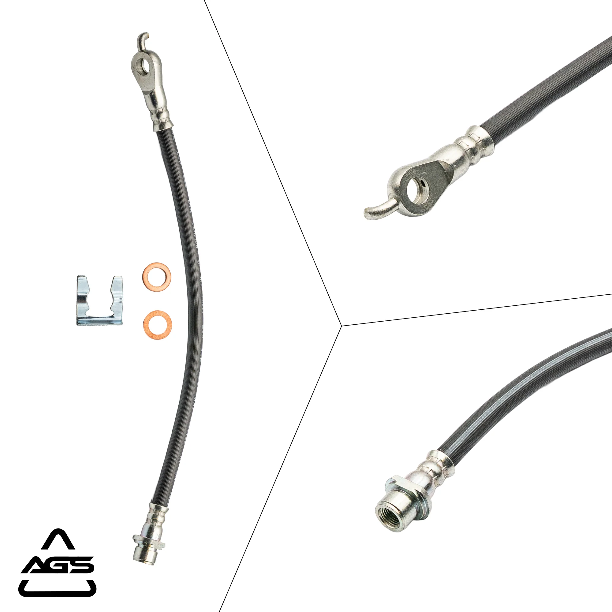 2007-2023 Lexus LX570, Toyota Land Cruiser +1 More Rear Rubber Brake Hose | AGS-KT30320 - Image 4