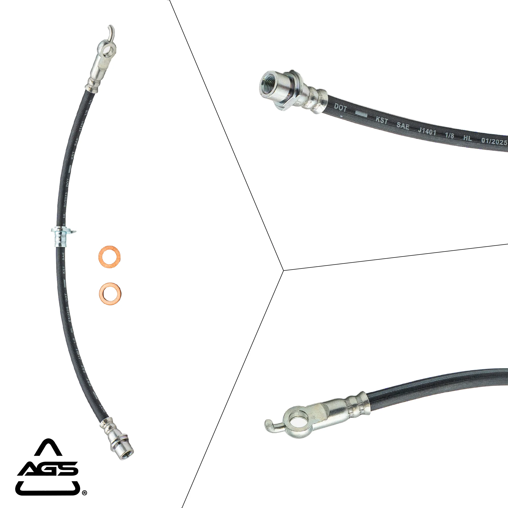 2004-2010 Lexus RX330, Lexus RX350 +2 More Front Right Rubber Brake Hose | AGS-KT30197