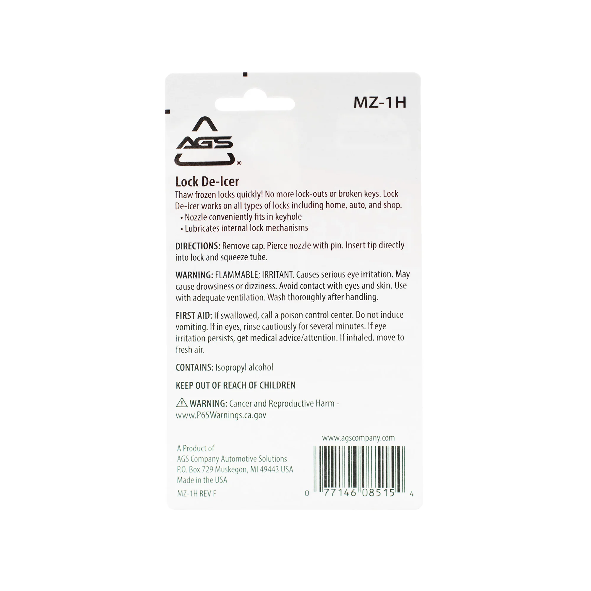 Lock De-Icer, Tube - Image 2