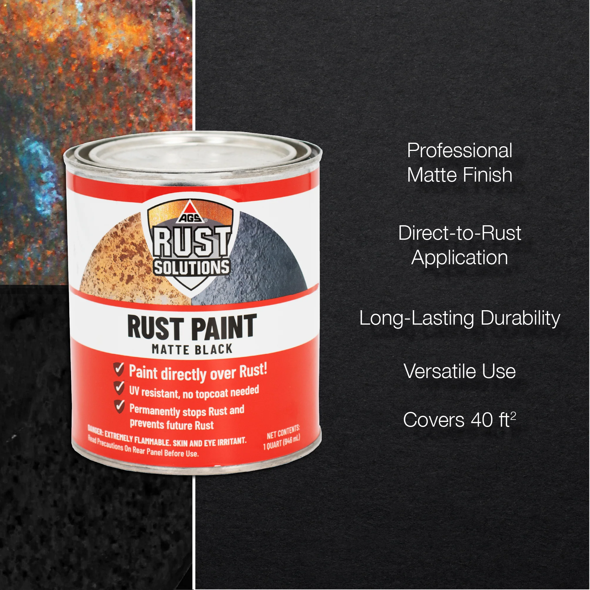 Matte Black Rust Paint, Quart - Image 8