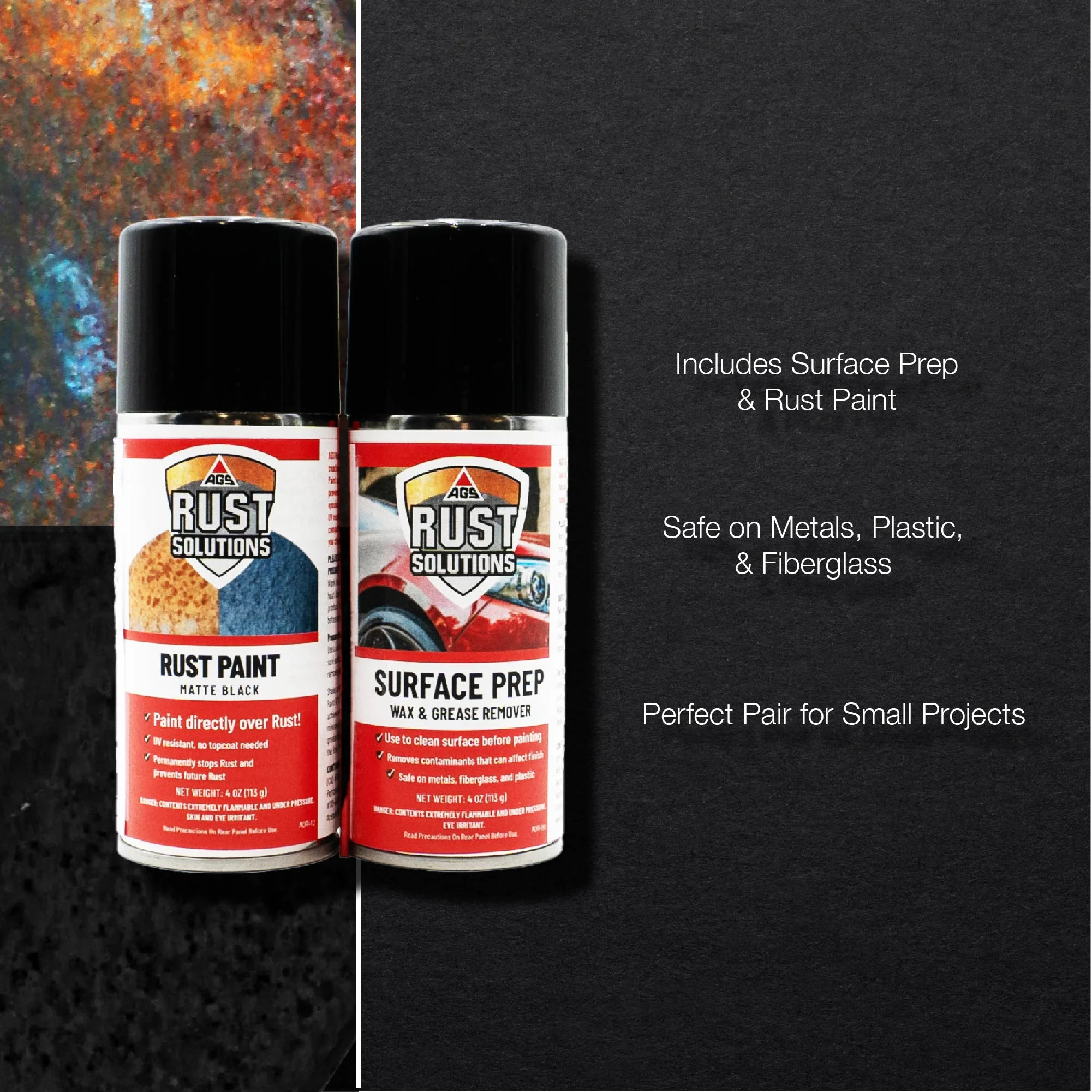 Matte Black Rust Paint & Surface Prep 4oz Starter Kit - Image 5