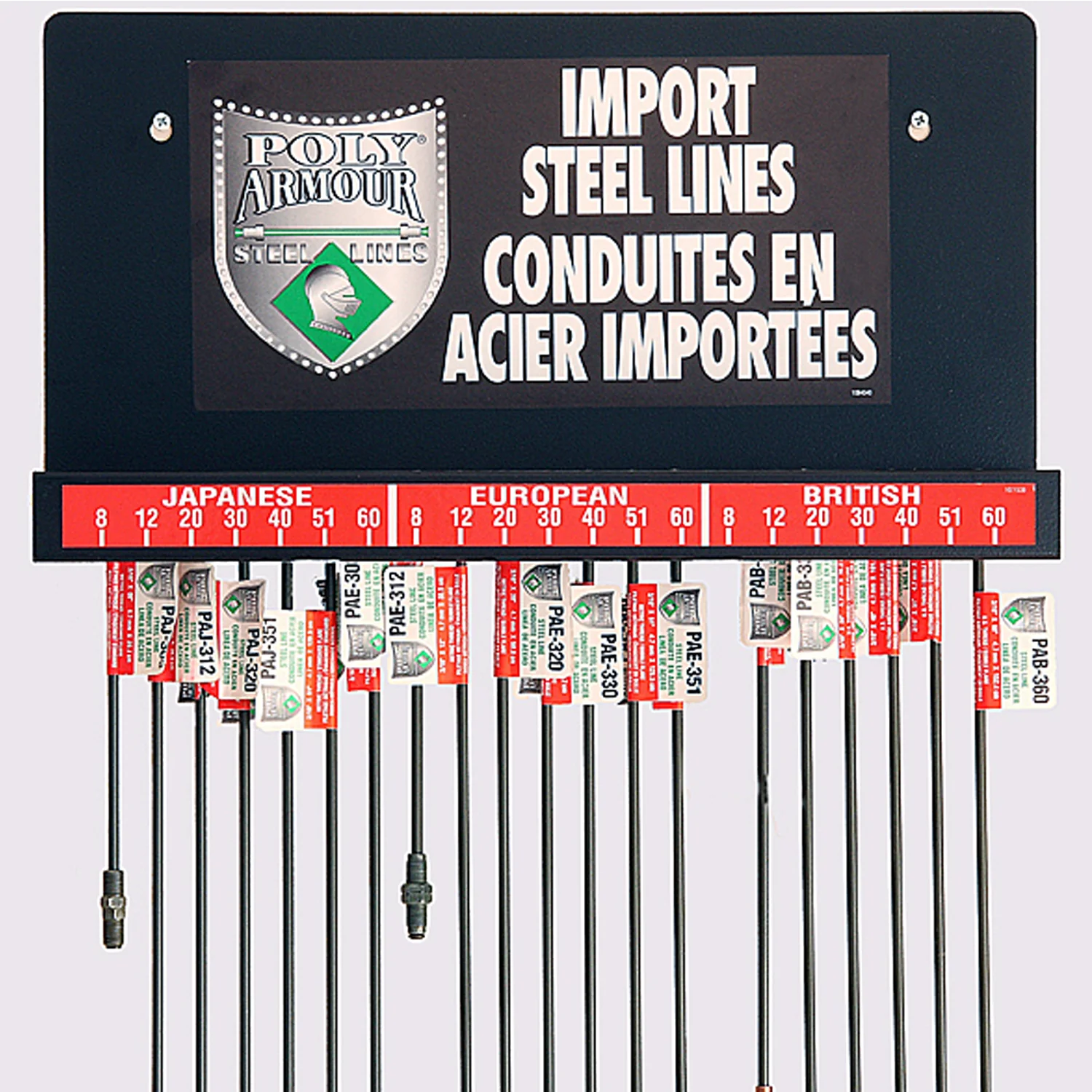 Poly-Armour PVF Steel Wall Display Import Lines