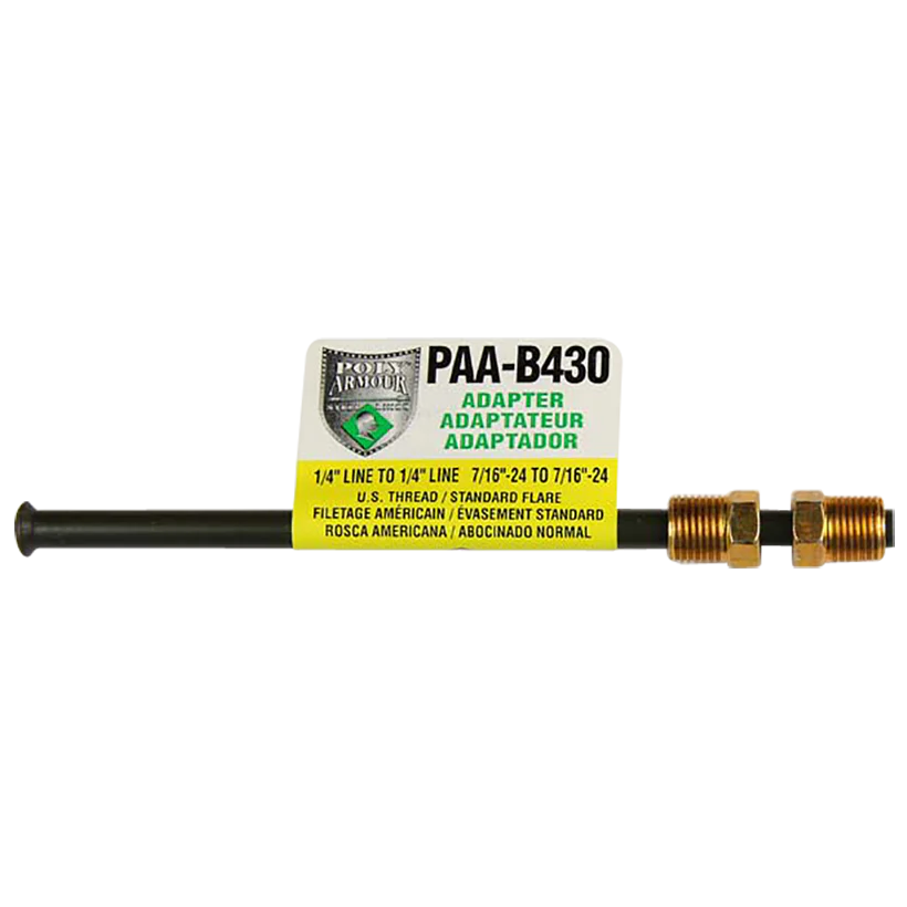 PVF Steel Brake Line Adapter 1/4" x 8" (7/16-24 Inverted × 7/16-24 Inverted)