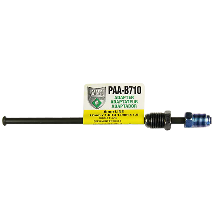 PVF Steel Brake Line Adapter, 6mm x 8" (M12x1.0 Bubble)(M14x1.5 Bubble)