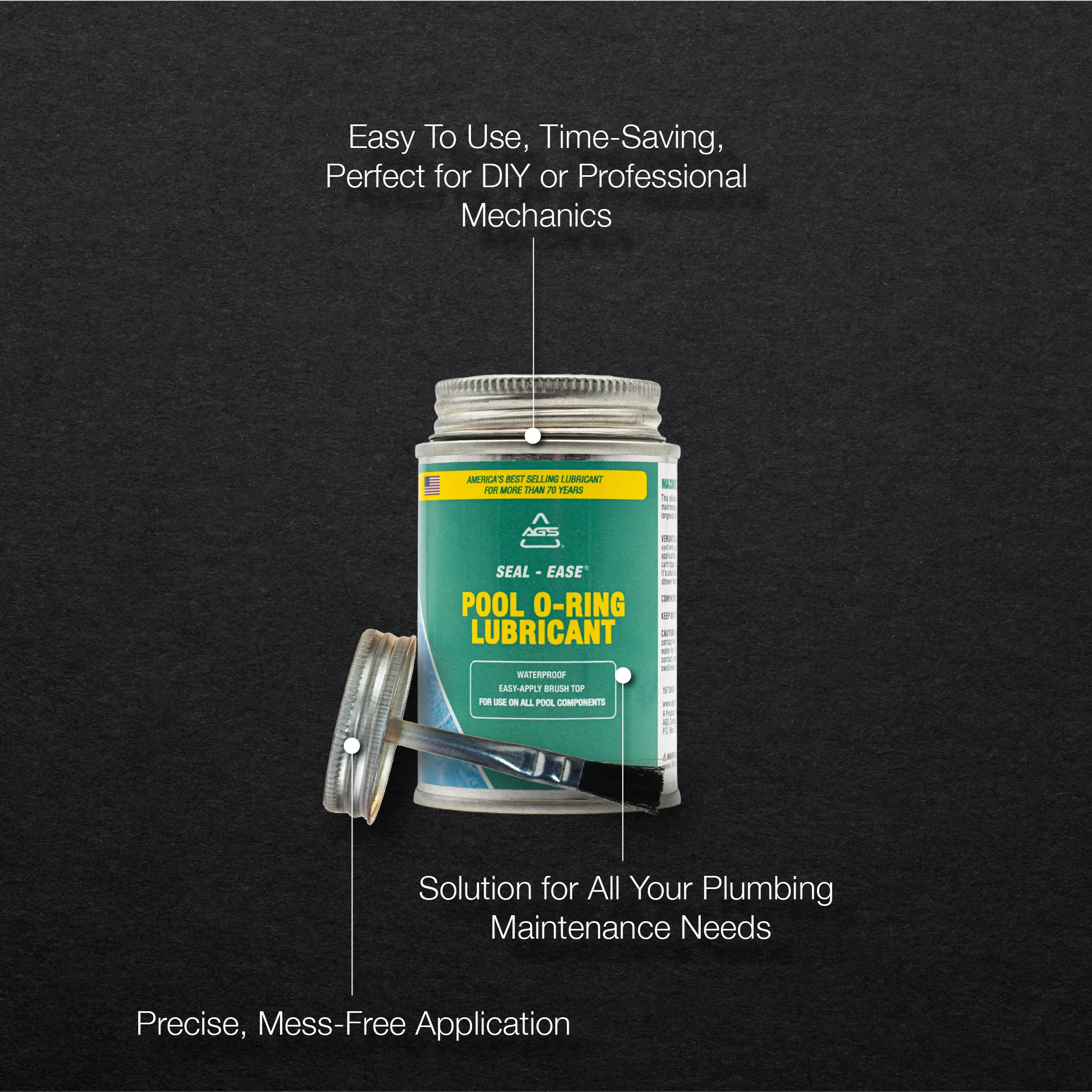 Seal Ease Pool Lubricant for O-rings- 4oz Brush Top - Image 4