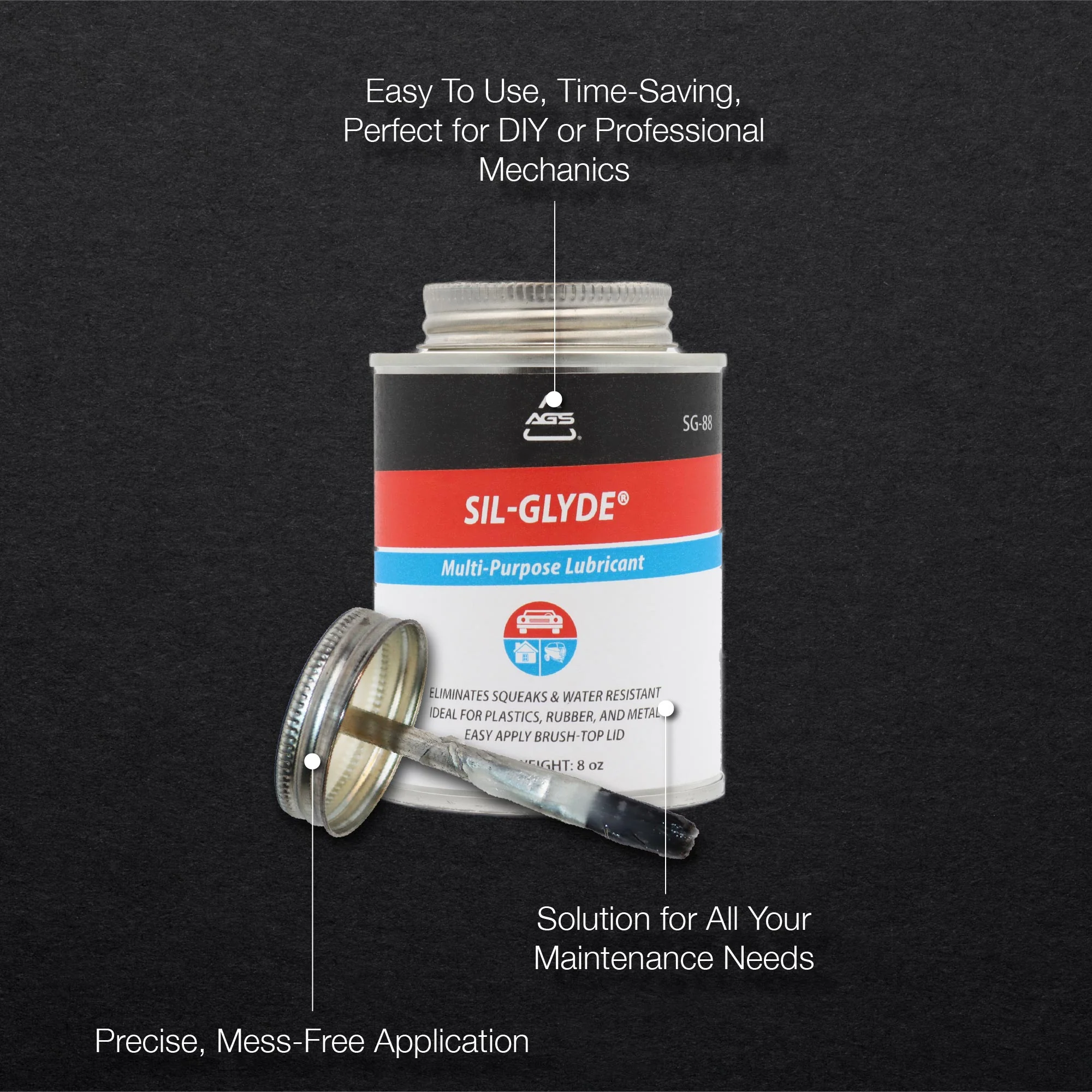 Sil-Glyde General Purpose Lubricant - 8oz Brush Top - Image 4