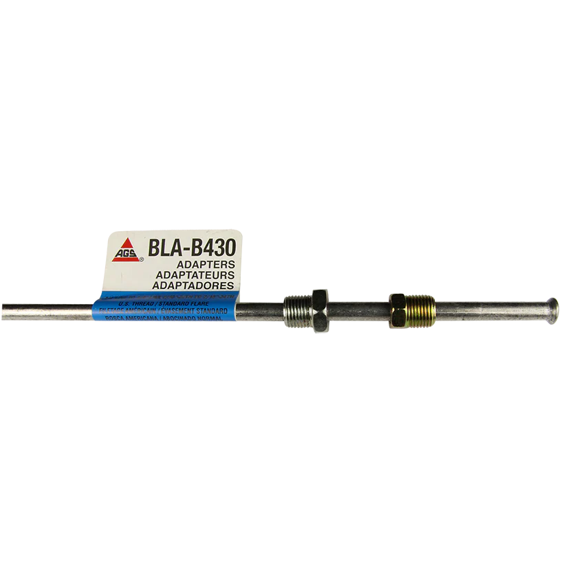 Steel Brake Line Adapter, 1/4 x 8 (7/16-24 Inverted)(7/16-24 Inverted)