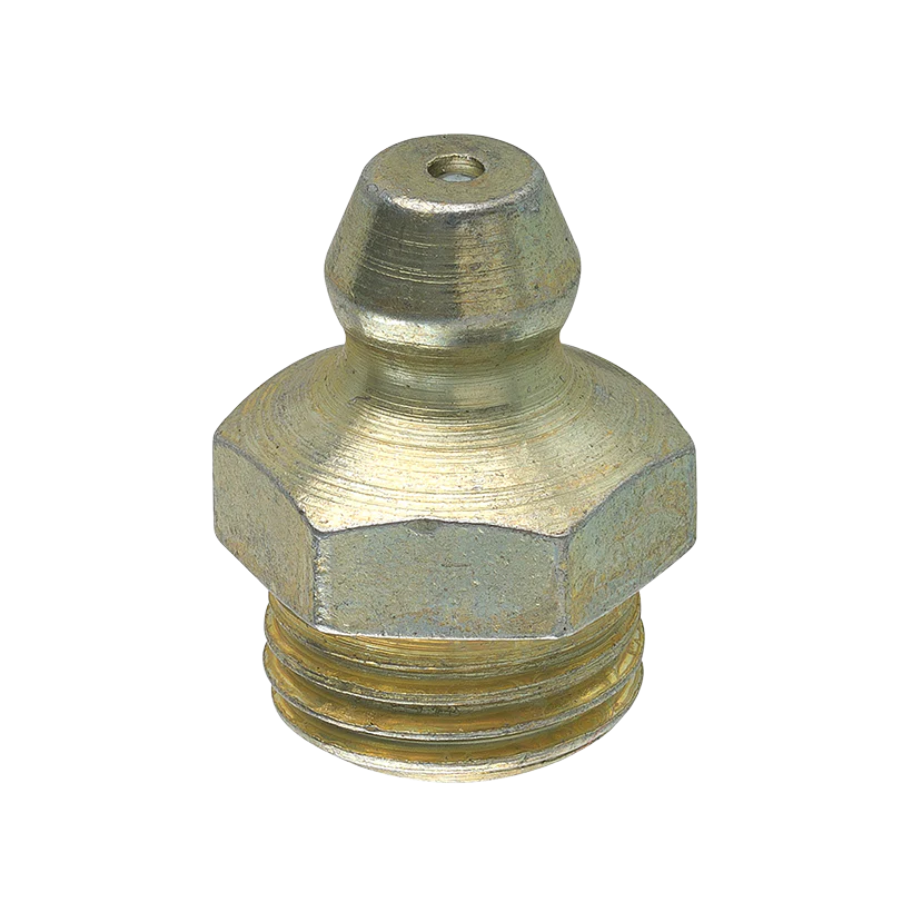 Steel Straight Grease Fitting, 15.5mm Length, Male (10x1.0mm)