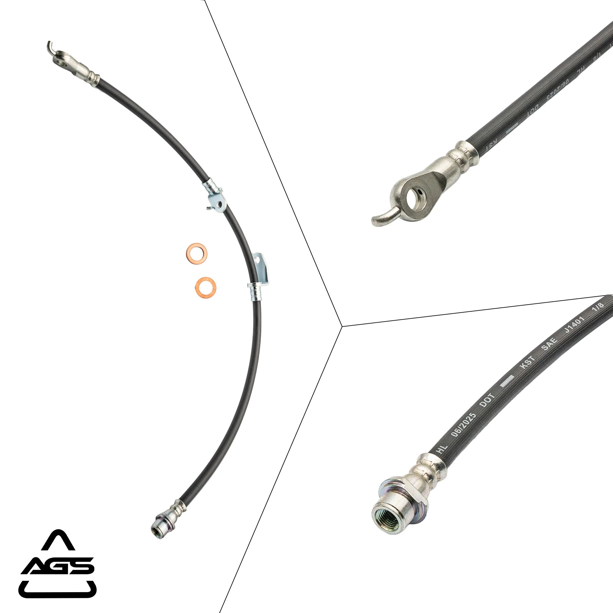 2006-2019 Toyota RAV4 Front Left Rubber Brake Hose | AGS-KT30205 - Image 4
